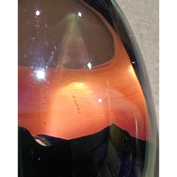 MSH Iridescent Blown Glass Paperweight Mt. St. Helen’s Ash Flower Dated ‘85 Gift - Picture 7 of 9